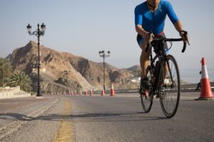 Cyclist riding a road bicycle