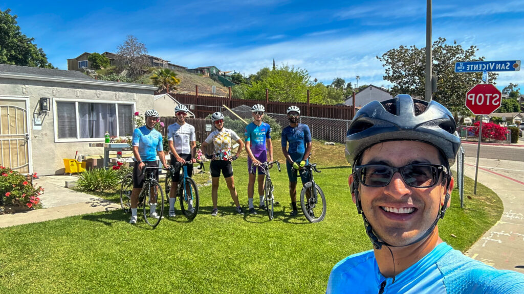Group of cyclists on the final day of camp