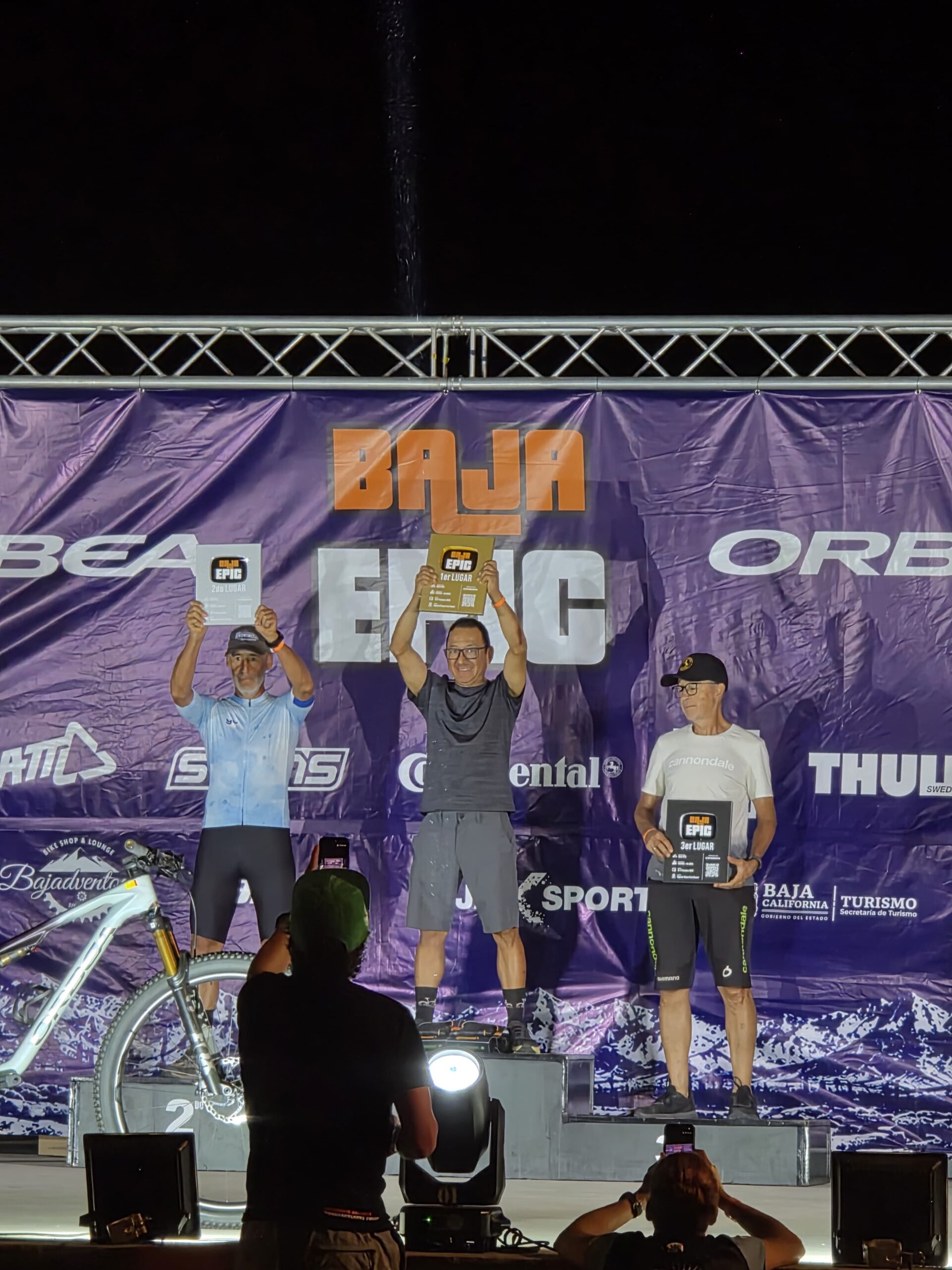 Coached athlete Miguel on the podium at the 2026 Baja Epic stage race